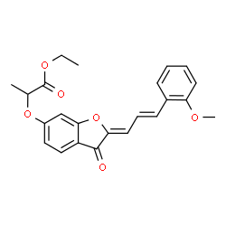 ChemSpider 2D Image | Ethyl 2-({(2Z)-2-[(2E)-3-(2-methoxyphenyl)-2-propen-1-ylidene]-3-oxo-2,3-dihydro-1-benzofuran-6-yl}oxy)propanoate | C23H22O6