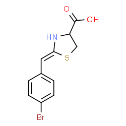 ChemSpider 2D Image | (2Z)-2-(4-Bromobenzylidene)-1,3-thiazolidine-4-carboxylic acid | C11H10BrNO2S