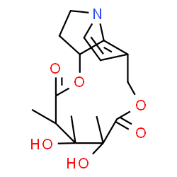 ChemSpider 2D Image | 4,5-Dihydroxy-3,4,5-trimethyl-4,5,8,12,13,13a-hexahydro-2H-[1,6]dioxacycloundecino[2,3,4-gh]pyrrolizine-2,6(3H)-dione | C16H21NO6