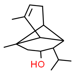 ChemSpider 2D Image | 5-Isopropyl-2,8-dimethyltricyclo[4.4.0.0~2,7~]dec-8-en-4-ol | C15H24O