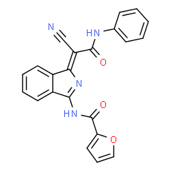 ChemSpider 2D Image | N-[(1Z)-1-(2-Anilino-1-cyano-2-oxoethylidene)-1H-isoindol-3-yl]-2-furamide | C22H14N4O3