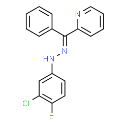 ChemSpider 2D Image | 2-[(E)-[(3-Chloro-4-fluorophenyl)hydrazono](phenyl)methyl]pyridine | C18H13ClFN3