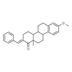 ChemSpider 2D Image | (2E)-2-Benzylidene-8-methoxy-12a-methyl-3,4,4a,4b,5,6,10b,11,12,12a-decahydro-1(2H)-chrysenone | C27H30O2