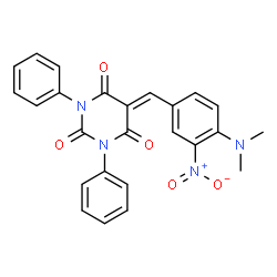 ChemSpider 2D Image | 5-(4-Dimethylamino-3-nitro-benzylidene)-1,3-diphenyl-pyrimidine-2,4,6-trione | C25H20N4O5