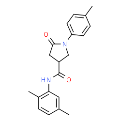 ChemSpider 2D Image | N-(2,5-Dimethylphenyl)-1-(4-methylphenyl)-5-oxo-3-pyrrolidinecarboxamide | C20H22N2O2
