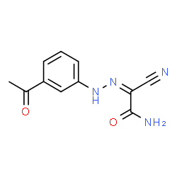 ChemSpider 2D Image | (2Z)-2-[(3-Acetylphenyl)hydrazono]-2-cyanoacetamide | C11H10N4O2