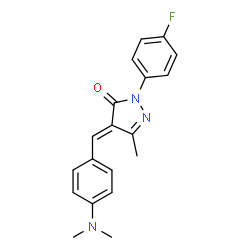 ChemSpider 2D Image | (4E)-4-[4-(Dimethylamino)benzylidene]-2-(4-fluorophenyl)-5-methyl-2,4-dihydro-3H-pyrazol-3-one | C19H18FN3O