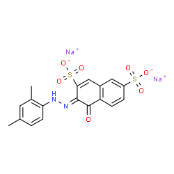 ChemSpider 2D Image | Disodium (3Z)-3-[(2,4-dimethylphenyl)hydrazono]-4-oxo-3,4-dihydro-2,7-naphthalenedisulfonate | C18H14N2Na2O7S2