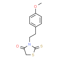 ChemSpider 2D Image | 3-[2-(4-Methoxyphenyl)ethyl]-2-thioxo-1,3-thiazolidin-4-one | C12H13NO2S2
