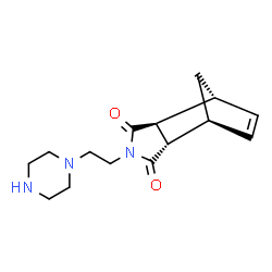 ChemSpider 2D Image | (1R,2S,6S,7S)-4-[2-(1-Piperazinyl)ethyl]-4-azatricyclo[5.2.1.0~2,6~]dec-8-ene-3,5-dione | C15H21N3O2