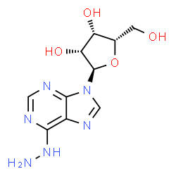 ChemSpider 2D Image | 6-Hydrazino-9-(alpha-L-lyxofuranosyl)-9H-purine | C10H14N6O4
