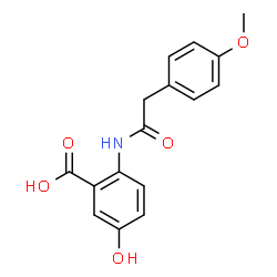 ChemSpider 2D Image | 5-HYDROXY-2-[2-(4-METHOXYPHENYL)ACETAMIDO]BENZOIC ACID | C16H15NO5