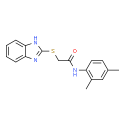 ChemSpider 2D Image | 2-(1H-Benzimidazol-2-ylsulfanyl)-N-(2,4-dimethylphenyl)acetamide | C17H17N3OS