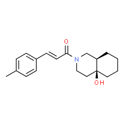 ChemSpider 2D Image | (2E)-1-[(4aS,8aR)-4a-Hydroxyoctahydro-2(1H)-isoquinolinyl]-3-(4-methylphenyl)-2-propen-1-one | C19H25NO2
