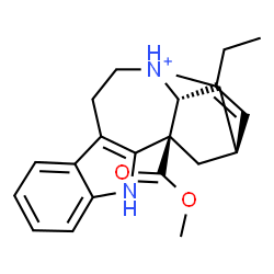 ChemSpider 2D Image | (2alpha,5beta,18beta)-18-(Methoxycarbonyl)-3,4-didehydroibogamin-6-ium | C21H25N2O2