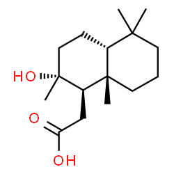 ChemSpider 2D Image | [(1R,2R,4aR,8aS)-2-Hydroxy-2,5,5,8a-tetramethyldecahydro-1-naphthalenyl]acetic acid | C16H28O3