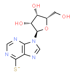 ChemSpider 2D Image | 9-(alpha-L-Lyxofuranosyl)-9H-purine-6-thiolate | C10H11N4O4S