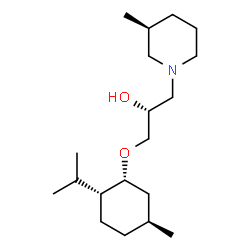 ChemSpider 2D Image | (2R)-1-{[(1R,2R,5S)-2-Isopropyl-5-methylcyclohexyl]oxy}-3-[(3S)-3-methyl-1-piperidinyl]-2-propanol | C19H37NO2