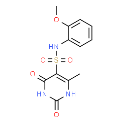 ChemSpider 2D Image | 5-pyrimidinesulfonamide, 2,4-dihydroxy-N-(2-methoxyphenyl)-6-methyl- | C12H13N3O5S