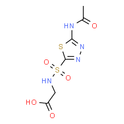 ChemSpider 2D Image | N-[(5-Acetamido-1,3,4-thiadiazol-2-yl)sulfonyl]glycine | C6H8N4O5S2