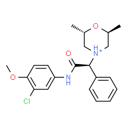 ChemSpider 2D Image | (2S,6S)-4-{(1S)-2-[(3-Chloro-4-methoxyphenyl)amino]-2-oxo-1-phenylethyl}-2,6-dimethylmorpholin-4-ium | C21H26ClN2O3
