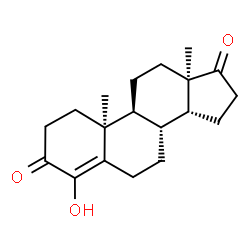 ChemSpider 2D Image | (10alpha,13alpha,14beta)-4-Hydroxyandrost-4-ene-3,17-dione | C19H26O3