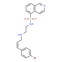 ChemSpider 2D Image | N-(2-{[(2Z)-3-(4-Bromophenyl)-2-propen-1-yl]amino}ethyl)-5-isoquinolinesulfonamide | C20H20BrN3O2S