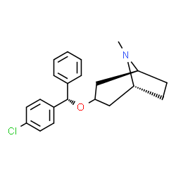 ChemSpider 2D Image | (1R,5S)-3-[(S)-(4-Chlorophenyl)(phenyl)methoxy]-8-methyl-8-azabicyclo[3.2.1]octane | C21H24ClNO
