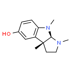 ChemSpider 2D Image | (3aR,8aR)-1,3a,8-Trimethyl-1,2,3,3a,8,8a-hexahydropyrrolo[2,3-b]indol-5-ol | C13H18N2O