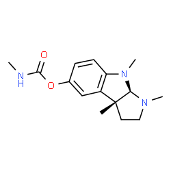 ChemSpider 2D Image | (3aR,8aR)-1,3a,8-Trimethyl-1,2,3,3a,8,8a-hexahydropyrrolo[2,3-b]indol-5-yl methylcarbamate | C15H21N3O2
