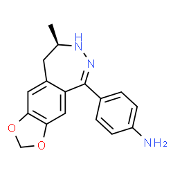 ChemSpider 2D Image | 4-[(8R)-8-Methyl-8,9-dihydro-7H-[1,3]dioxolo[4,5-h][2,3]benzodiazepin-5-yl]aniline | C17H17N3O2