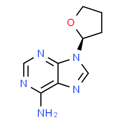 ChemSpider 2D Image | 9-[(2S)-Tetrahydro-2-furanyl]-9H-purin-6-amine | C9H11N5O
