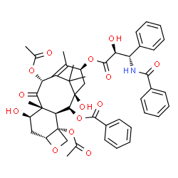 ChemSpider 2D Image | (1beta,2alpha,3beta,4alpha,5beta,7alpha,8alpha,10beta,13alpha)-4,10-Diacetoxy-13-{[(2S,3S)-3-(benzoylamino)-2-hydroxy-3-phenylpropanoyl]oxy}-1,7-dihydroxy-9-oxo-5,20-epoxytax-11-en-2-yl benzoate | C47H51NO14
