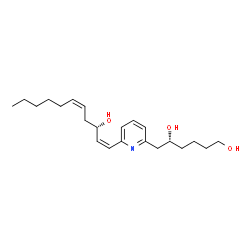 ChemSpider 2D Image | (5R)-6-{6-[(1Z,3S,5Z)-3-Hydroxy-1,5-undecadien-1-yl]-2-pyridinyl}-1,5-hexanediol | C22H35NO3