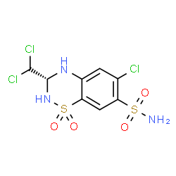 ChemSpider 2D Image | (3R)-6-Chloro-3-(dichloromethyl)-3,4-dihydro-2H-1,2,4-benzothiadiazine-7-sulfonamide 1,1-dioxide | C8H8Cl3N3O4S2