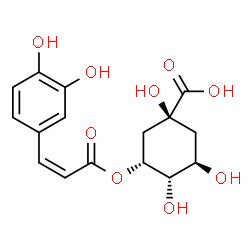 ChemSpider 2D Image | (1S,3R,4S,5R)-3-{[(2Z)-3-(3,4-Dihydroxyphenyl)-2-propenoyl]oxy}-1,4,5-trihydroxycyclohexanecarboxylic acid | C16H18O9
