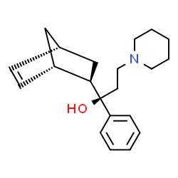 ChemSpider 2D Image | (1R)-1-[(1S,2R,4R)-Bicyclo[2.2.1]hept-5-en-2-yl]-1-phenyl-3-(1-piperidinyl)-1-propanol | C21H29NO