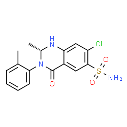 ChemSpider 2D Image | (2R)-7-Chloro-2-methyl-3-(2-methylphenyl)-4-oxo-1,2,3,4-tetrahydro-6-quinazolinesulfonamide | C16H16ClN3O3S
