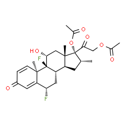 ChemSpider 2D Image | (6alpha,9beta,10alpha,11alpha,16alpha)-6,9-Difluoro-11-hydroxy-16-methyl-3,20-dioxopregna-1,4-diene-17,21-diyl diacetate | C26H32F2O7