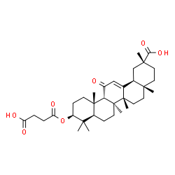 ChemSpider 2D Image | (3beta,8alpha,9beta,14beta,18alpha)-3-[(3-Carboxypropanoyl)oxy]-11-oxoolean-12-en-29-oic acid | C34H50O7