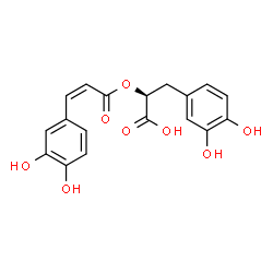 ChemSpider 2D Image | (2S)-3-(3,4-Dihydroxyphenyl)-2-{[(2Z)-3-(3,4-dihydroxyphenyl)-2-propenoyl]oxy}propanoic acid | C18H16O8