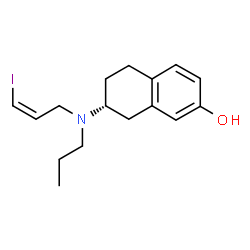 ChemSpider 2D Image | (7R)-7-{[(2Z)-3-Iodo-2-propen-1-yl](propyl)amino}-5,6,7,8-tetrahydro-2-naphthalenol | C16H22INO