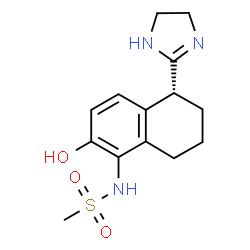 ChemSpider 2D Image | N-[(5R)-5-(4,5-Dihydro-1H-imidazol-2-yl)-2-hydroxy-5,6,7,8-tetrahydro-1-naphthalenyl]methanesulfonamide | C14H19N3O3S