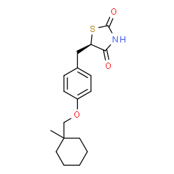 ChemSpider 2D Image | (5R)-5-{4-[(1-Methylcyclohexyl)methoxy]benzyl}-1,3-thiazolidine-2,4-dione | C18H23NO3S