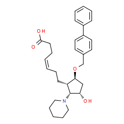 ChemSpider 2D Image | (4Z)-7-[(1S,2R,3S,5S)-5-(4-Biphenylylmethoxy)-3-hydroxy-2-(1-piperidinyl)cyclopentyl]-4-heptenoic acid | C30H39NO4