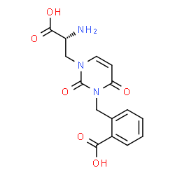 ChemSpider 2D Image | 2-({3-[(2R)-2-Amino-2-carboxyethyl]-2,6-dioxo-3,6-dihydro-1(2H)-pyrimidinyl}methyl)benzoic acid | C15H15N3O6