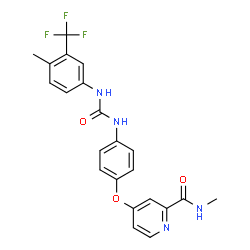 ChemSpider 2D Image | N-Methyl-4-[4-({[4-methyl-3-(trifluoromethyl)phenyl]carbamoyl}amino)phenoxy]-2-pyridinecarboxamide | C22H19F3N4O3