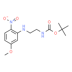ChemSpider 2D Image | 2-Methyl-2-propanyl {2-[(5-methoxy-2-nitrophenyl)amino]ethyl}carbamate | C14H21N3O5