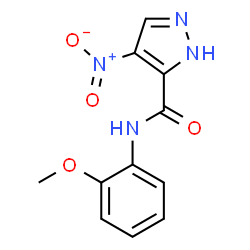ChemSpider 2D Image | N-(2-Methoxyphenyl)-4-nitro-1H-pyrazole-5-carboxamide | C11H10N4O4