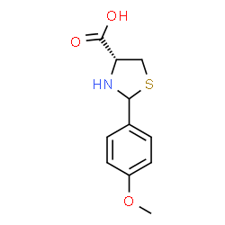 ChemSpider 2D Image | (4R)-2-(4-Methoxyphenyl)-4-thiazolidinecarboxylic acid | C11H13NO3S